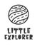 Little explorer. Space travel. Scandinavian style universe theme lettering phrase