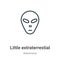 Little extraterrestial outline vector icon. Thin line black little extraterrestial icon, flat vector simple element illustration