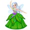 Little fairy elven princess isolated on white background. Vector cartoon close-up illustration.