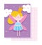 Little fairy princess tale cartoon character with crown