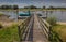 Little ferry ready to cross the river IJssel near Deventer