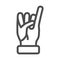 Little finger of human hand raised up line icon, gestures concept, little finger making promise sign on white background