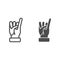 Little finger of human hand raised up line and solid icon, gestures concept, little finger making promise sign on white