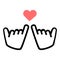 Little finger line icon promise with heart