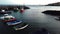 Little fishing pier with some colorful boats in Tenerife, Canary Islands