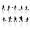 Little football players silhouette