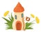 Little forest cottage. Fairy village house icon