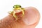 Little frog on a man finger