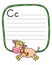 Little funny cow or calf, for ABC. Alphabet C