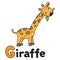 Little funny giraffe, for ABC. Alphabet G