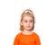 Little Funny girl in orange blouse