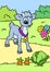 Little funny goat animal character cartoon village garden