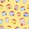 Little funny house seamless pattern