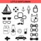 Little gentleman outline vector icons.