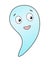 Little Ghost - full color stock illustration on the theme of Halloween. Blue-Green Cute Ghost - Child`s Halloween Character