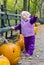 Little girl in autumnal Central Park