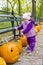 Little girl in autumnal Central Park