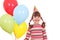 Little girl with balloons birthday party