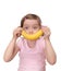 Little girl with banana