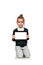 Little girl with blank touch pad