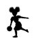 Little girl bowler throws a bowling ball cricut vector silhouette