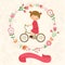 Little girl on bycicle