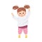 Little Girl Changing Her Clothes Putting on Sweater or Pullover Vector Illustration