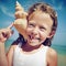 Little Girl Cheerful Summer Beach Happiness Vacation Concept