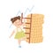 Little Girl Climbing Ladder to the Top of Coin Pile Engaged in Economic Education and Financial Literacy Learning Saving