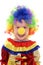 Little girl in a clown costume