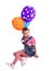 Little girl with colored balloons