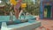 Little Girl Comes out of Pool with Ladder to Poolside