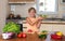 Little Girl Cooking. Healthy Food - Vegetable Salad. Diet. Dieting Concept. Healthy Lifestyle.