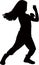 A little girl dancing, girl body silhouette vector