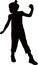 A little girl dancing, girl body silhouette vector