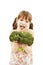 Little Girl Disgusted with Broccoli