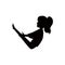 Little girl doing yoga - black outline silhouette