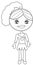 Little girl in a dress coloring page
