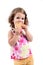 Little girl eating sandwich ice cream