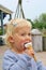 Little girl enjoying icecream