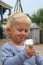 Little girl enjoying icecream