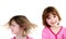 Little Girl Expressions Isolated on White