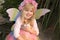 Little Girl With Fairy Wings and Bunny