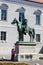 Little girl at the famous Statue of Andras Hadik in Buda Castle District