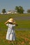 Little girl in field of flowers