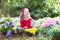 Little girl gardening