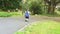 Little girl going to school