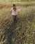 Little Girl Grassland Nature Outdoors Concept