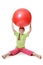 Little girl with a gymnastic ball