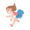 Little Girl Happily Jumping, Smiling Preschooler Kid Having Fun Cartoon Style Vector Illustration I